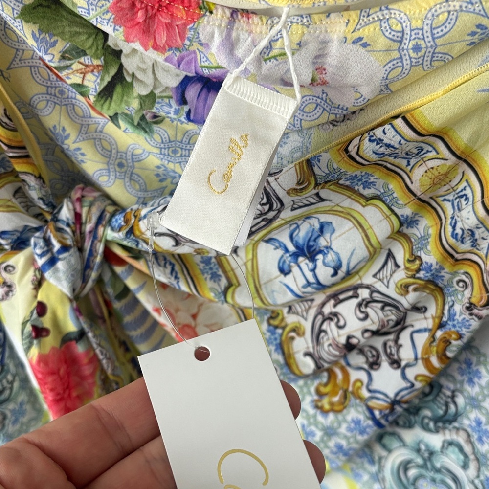 Camilla Multicolor Floral and Baroque Print wrap - Picture 10 of 11